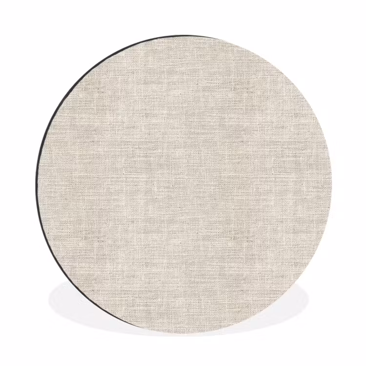 Wandcirkel - Aluminium - Linnen - Textuur - Beige