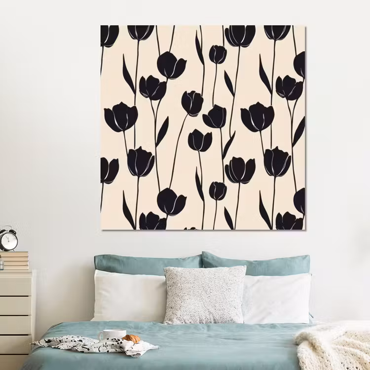 Forex - Tulpen - Patroon - Zwart — 2