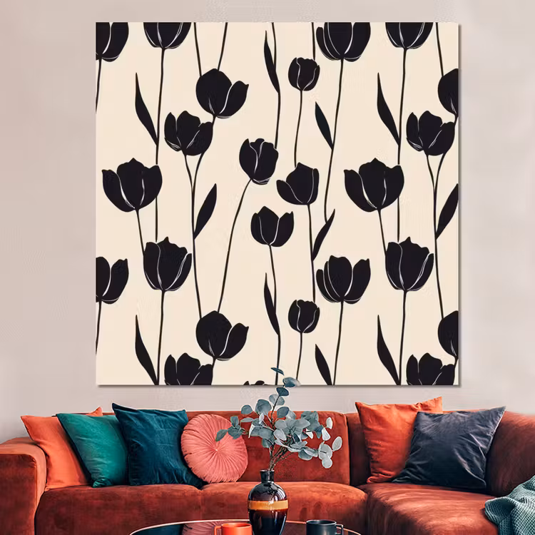 Forex - Tulpen - Patroon - Zwart — 3