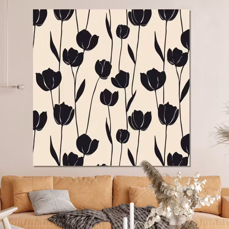 Forex - Tulpen - Patroon - Zwart — 4