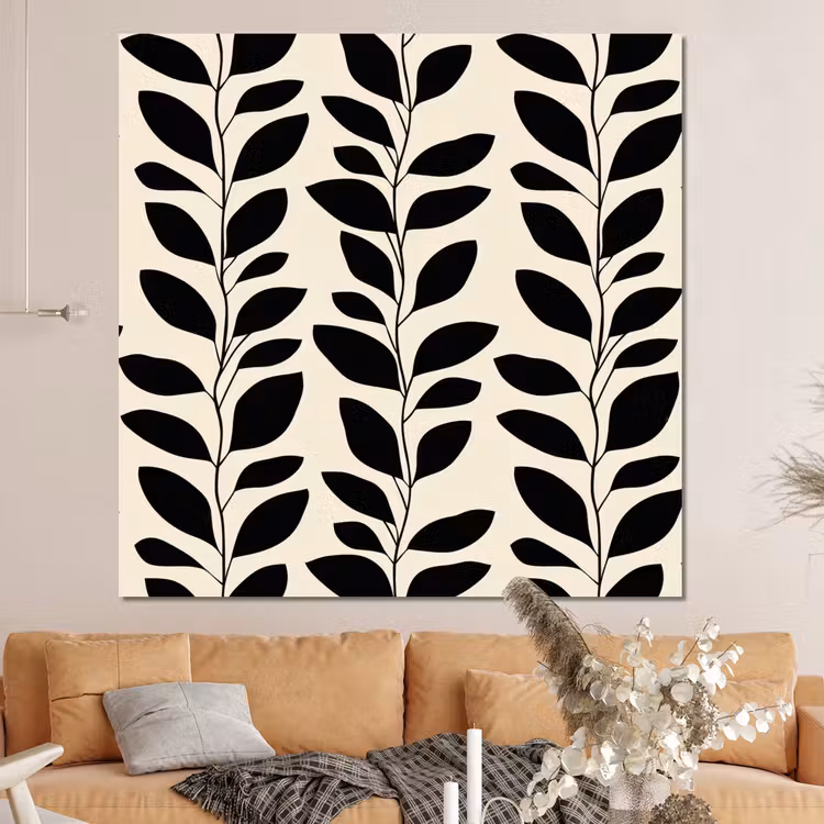 Forex - Botanisch - Dessin - Zwart - Beige — 4