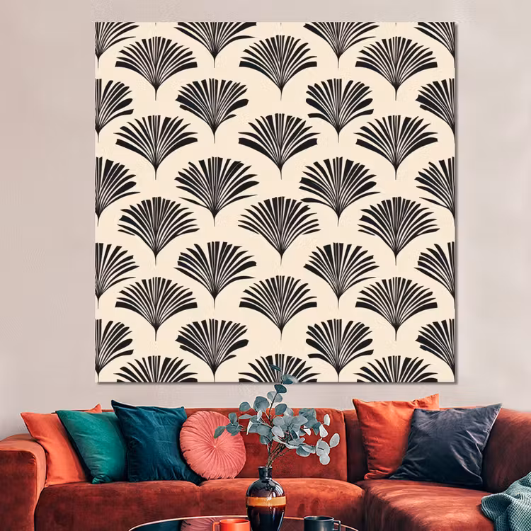 Forex - Waaiers - Botanisch - Zwart - Beige — 3