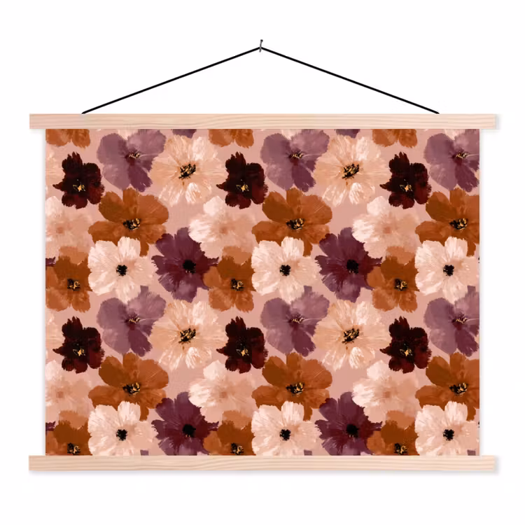Schoolplaat - Bloemen - Abstract - Aardetinten