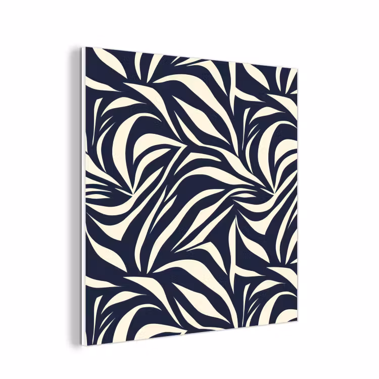 Forex - Bladvormen - Blauw - Patroon - Wit — 1