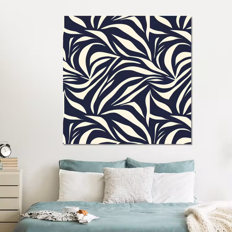 Forex - Bladvormen - Blauw - Patroon - Wit — 2