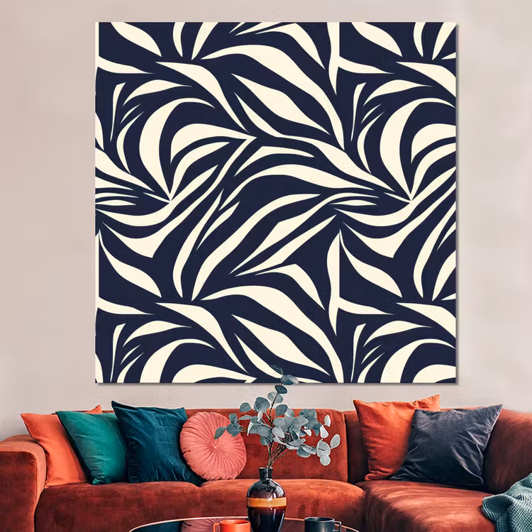 Forex - Bladvormen - Blauw - Patroon - Wit — 3