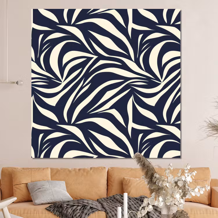 Forex - Bladvormen - Blauw - Patroon - Wit — 4
