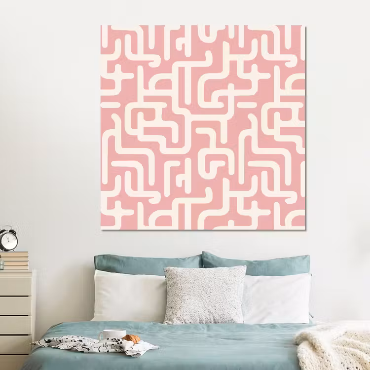 Forex - Doolhofpatroon - Roze - Wit - Abstract — 2