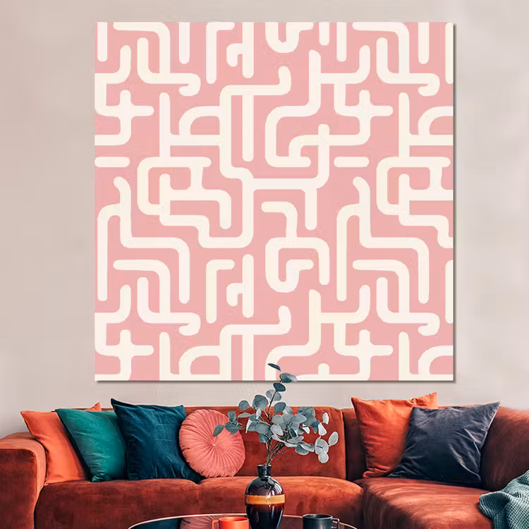 Forex - Doolhofpatroon - Roze - Wit - Abstract — 3