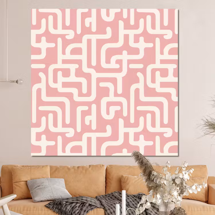 Forex - Doolhofpatroon - Roze - Wit - Abstract — 4