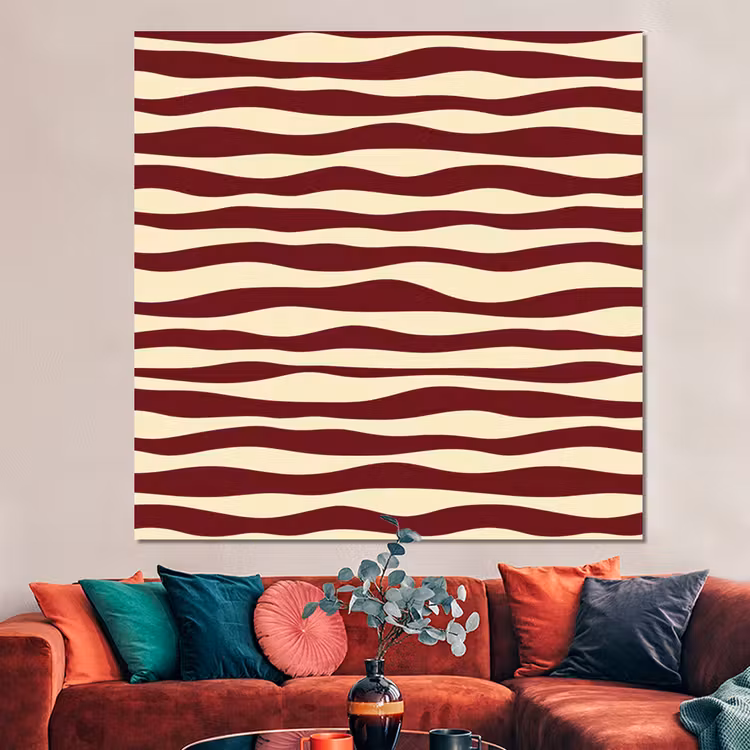 Forex - Golven - Rood - Patroon - Crème — 3