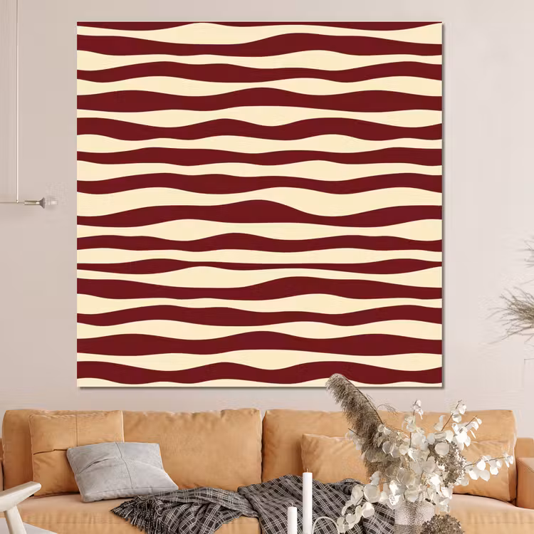 Forex - Golven - Rood - Patroon - Crème — 4