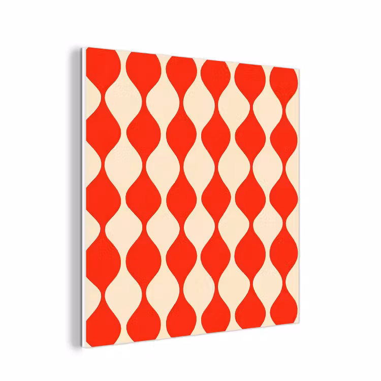 Forex - Golvend patroon - Retro - Rood - Beige — 1