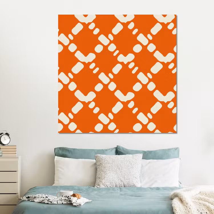 Forex - Oranje - Ruitpatroon - Wit — 2