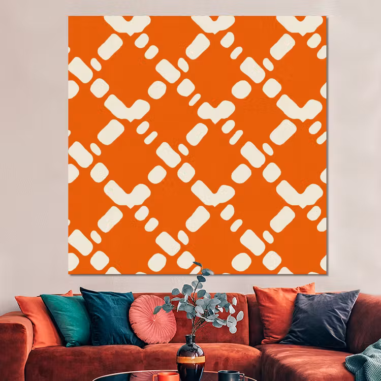 Forex - Oranje - Ruitpatroon - Wit — 3