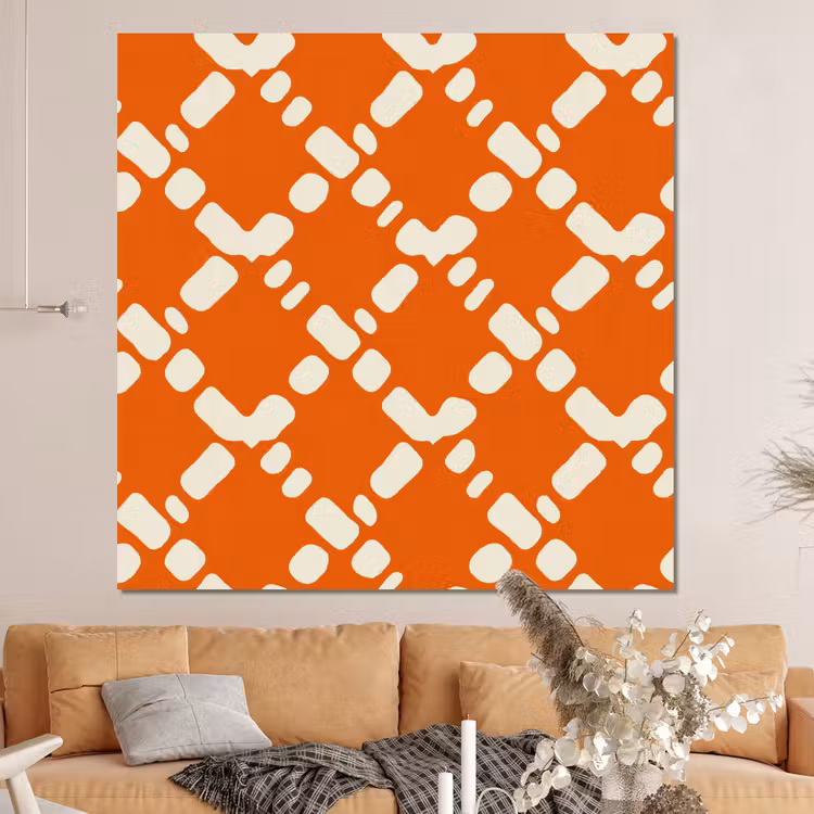 Forex - Oranje - Ruitpatroon - Wit — 4