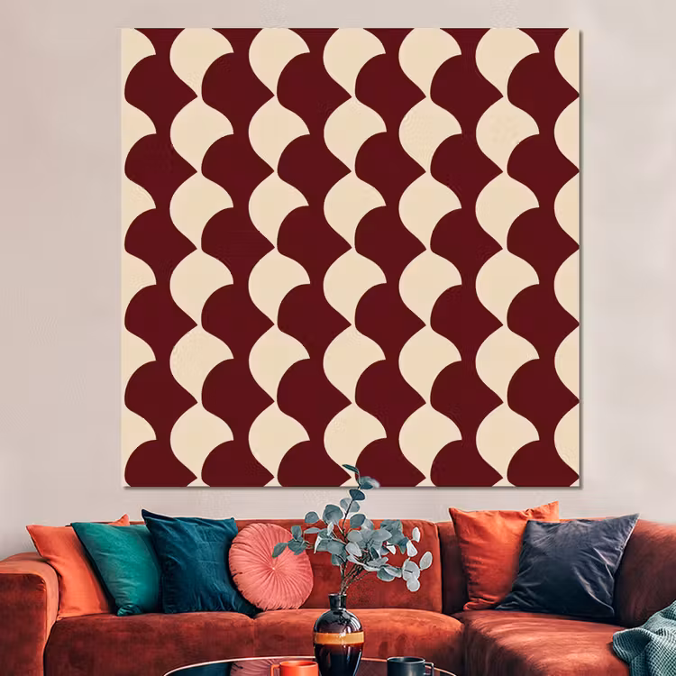 Forex - Rood - Tegelpatroon - Crème — 3
