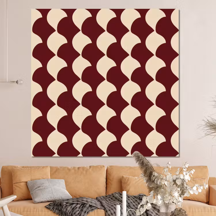 Forex - Rood - Tegelpatroon - Crème — 4