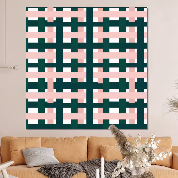 Forex - Vlechtpatroon - Groen - Roze - Grafisch — 4