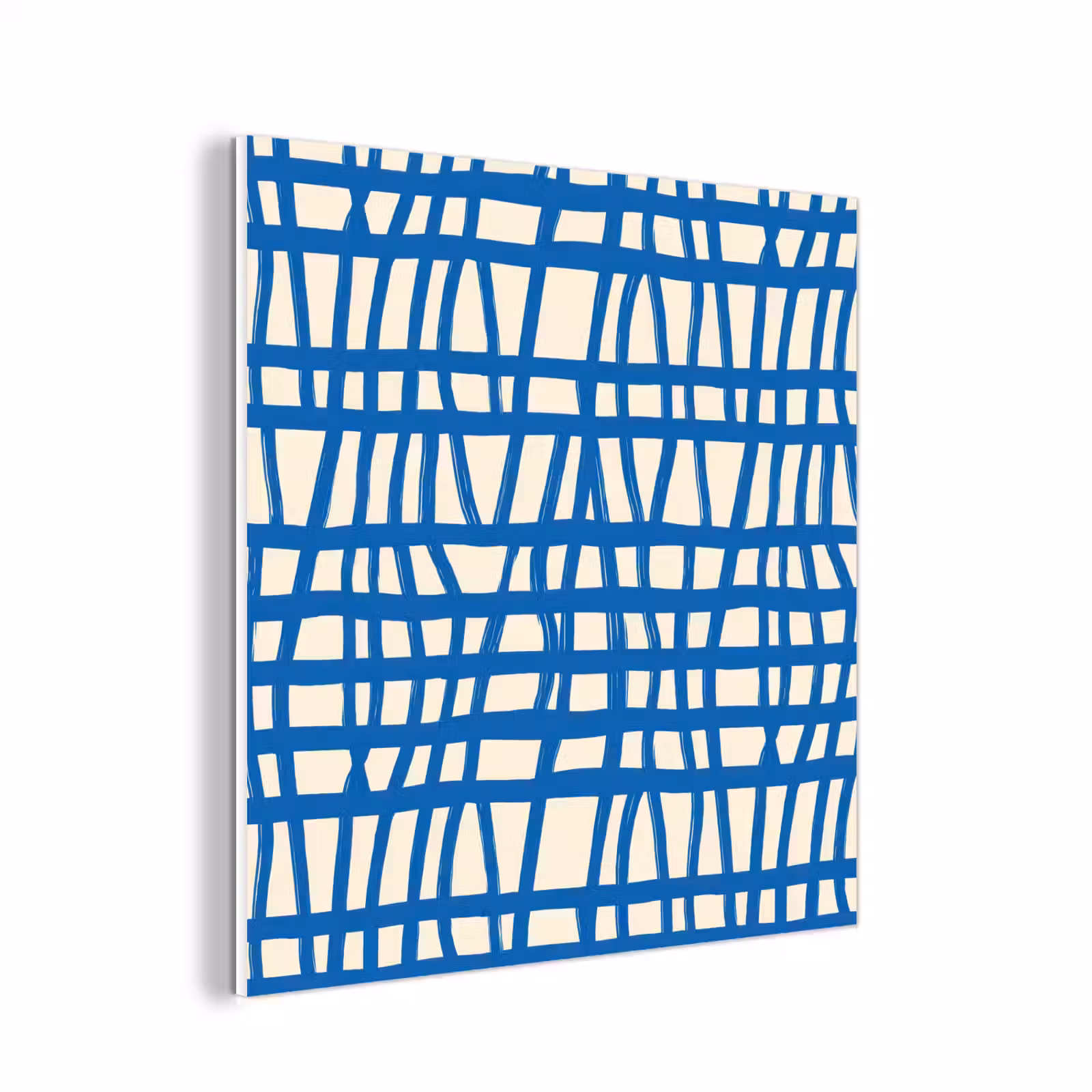 Forex - Ruitpatroon - Blauw - Crème — 1