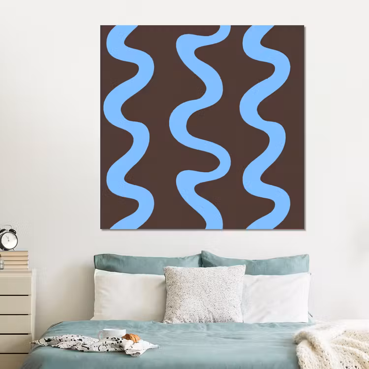Forex - Kronkelende lijnen - Blauw - Bruin - Minimalistisch — 2