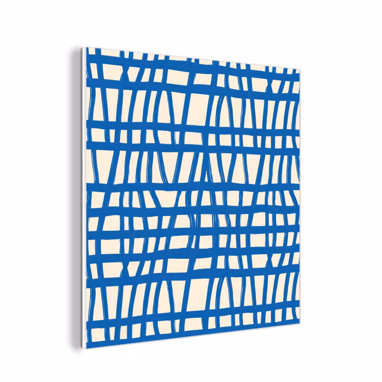 Forex - Ruitpatroon - Blauw - Crème — 1