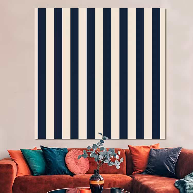 Forex - Verticale strepen - Blauw - Crème — 3