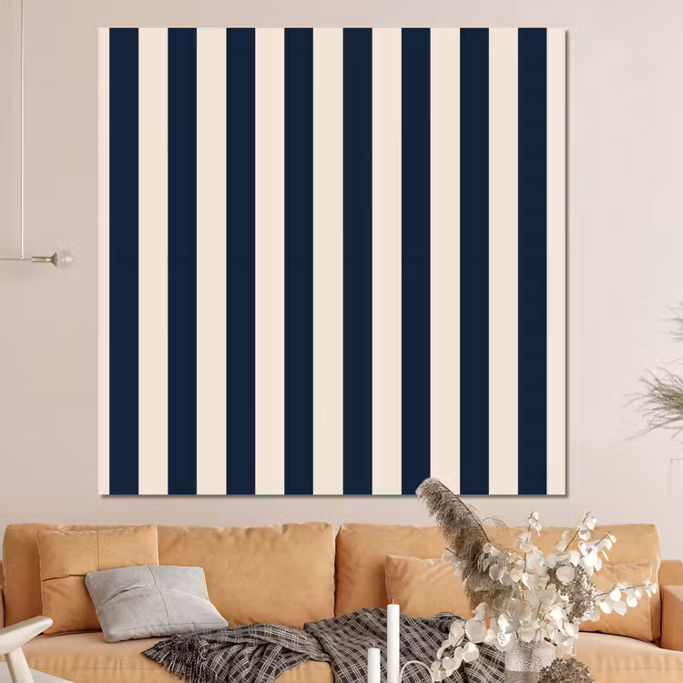 Forex - Verticale strepen - Blauw - Crème — 4