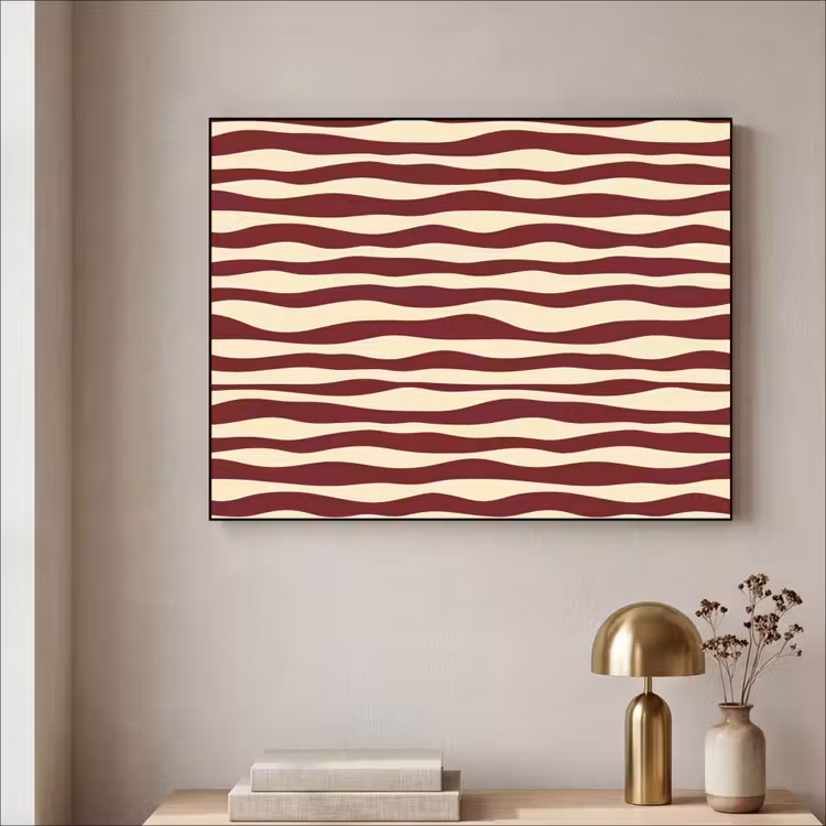 Art Frame - Golven - Rood - Patroon - Crème — 5