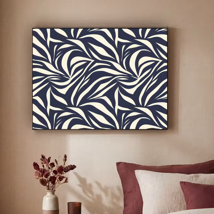 Art Frame - Bladvormen - Blauw - Patroon - Wit — 3