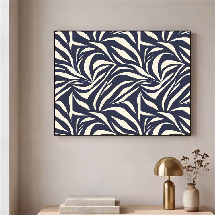 Art Frame - Bladvormen - Blauw - Patroon - Wit — 5