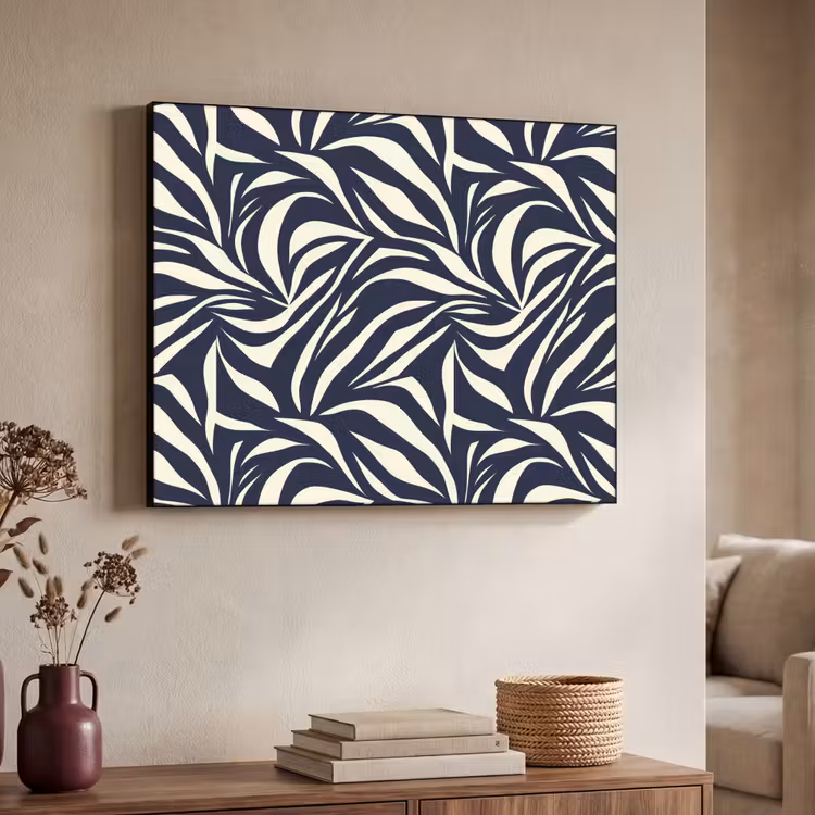 Art Frame - Bladvormen - Blauw - Patroon - Wit — 7
