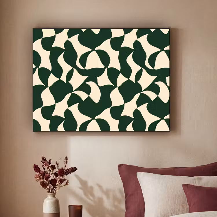 Art Frame - Groen - Organische vlakken - Crème — 3