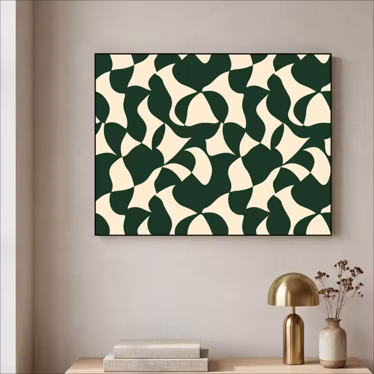 Art Frame - Groen - Organische vlakken - Crème — 5