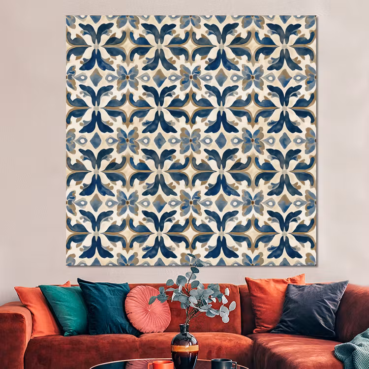 Forex - Tegel - Patroon - Blauw - Beige — 3