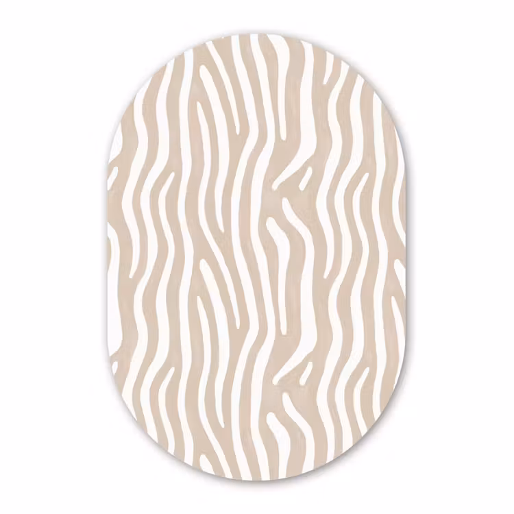 Muurovaal aluminium - Abstract - Zebra - Beige
