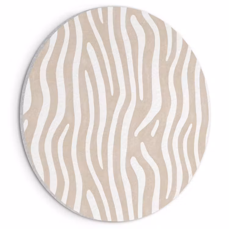 Akoestisch schilderij rond - Abstract - Zebra - Beige