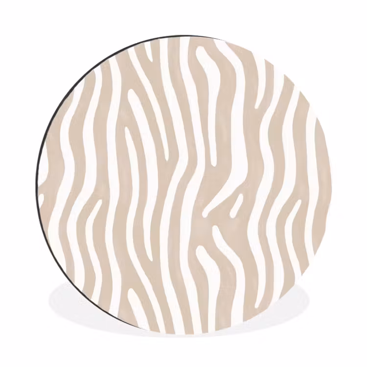 Wandcirkel - Aluminium - Abstract - Zebra - Beige