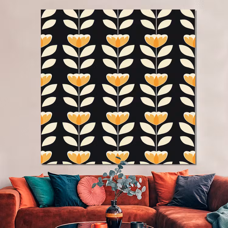 Forex - Retro - Bloem - Zwart - Okergeel — 3