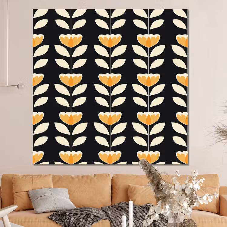 Forex - Retro - Bloem - Zwart - Okergeel — 4