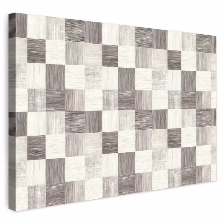 Buiten canvas - Patroon - Dambord - Houtnerf