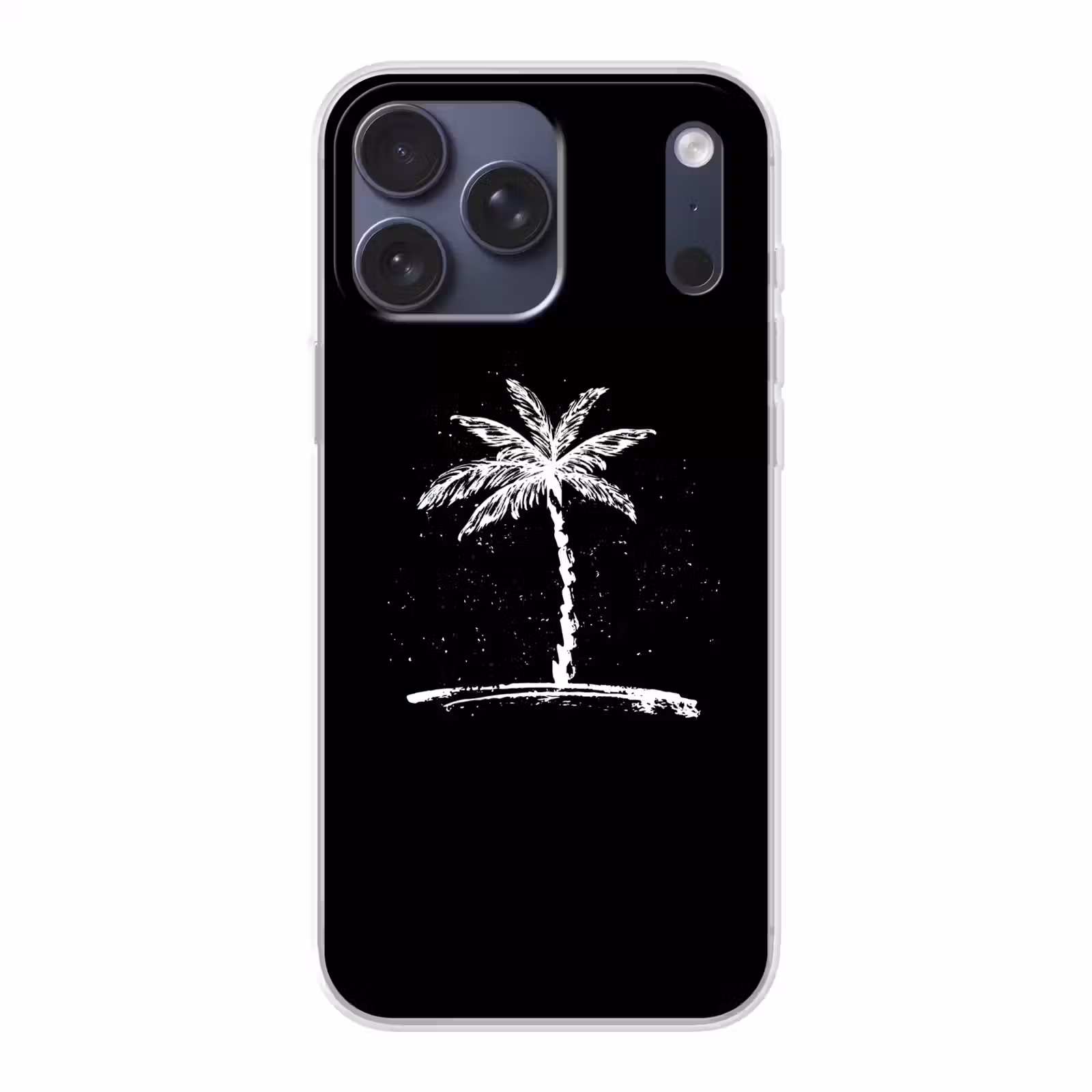 Telefoonhoesje Softcase - Palmboom - Wit - Zwart - Tropisch — 1
