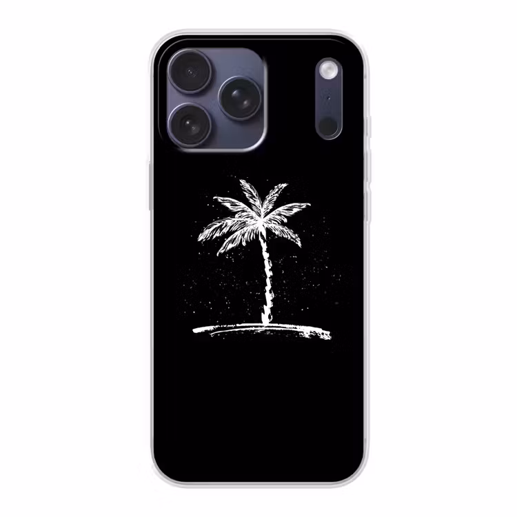 Telefoonhoesje Softcase - Palmboom - Wit - Zwart - Tropisch — 1