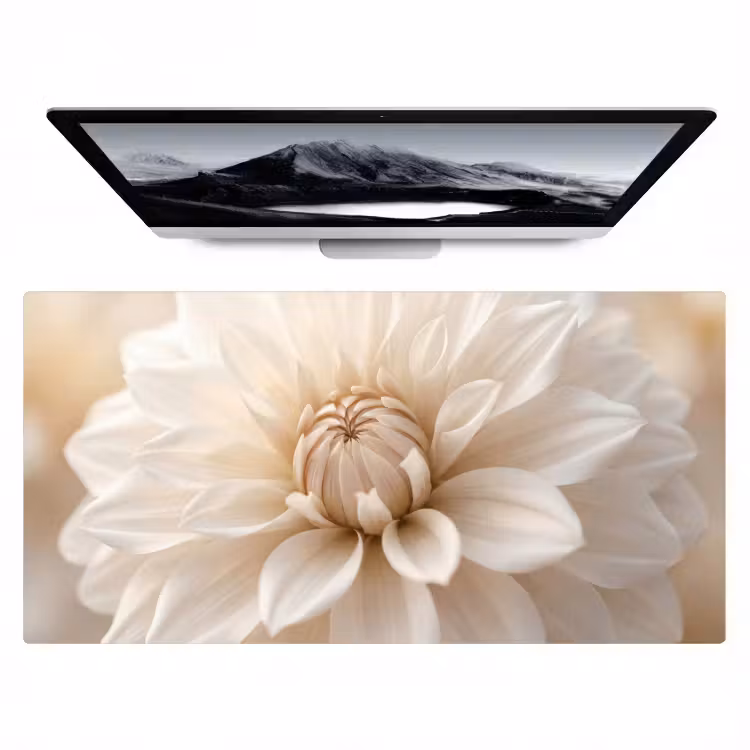 Bureau onderlegger - Bloem - Dahlia - Wit