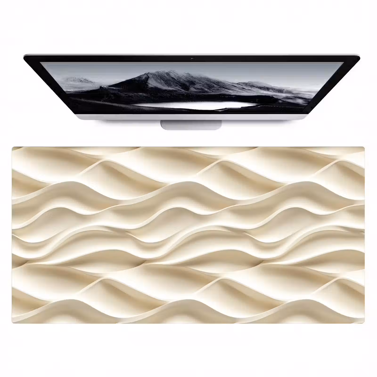 Bureau onderlegger - Lijnen - Golvend - Crème — 1