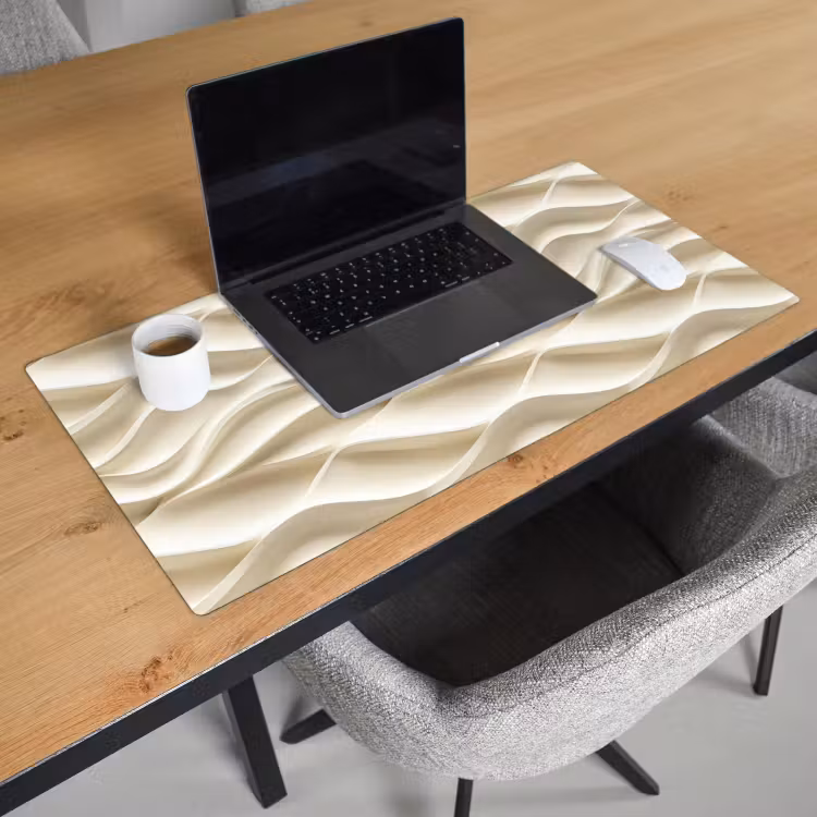 Bureau onderlegger - Lijnen - Golvend - Crème — 3