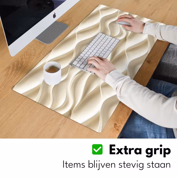 Bureau onderlegger - Lijnen - Golvend - Crème — 6