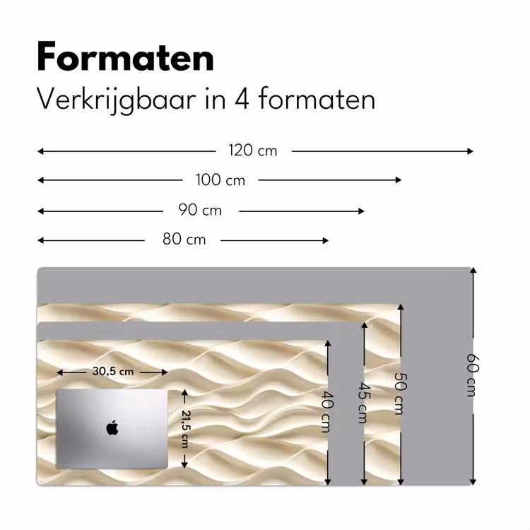 Bureau onderlegger - Lijnen - Golvend - Crème — 8