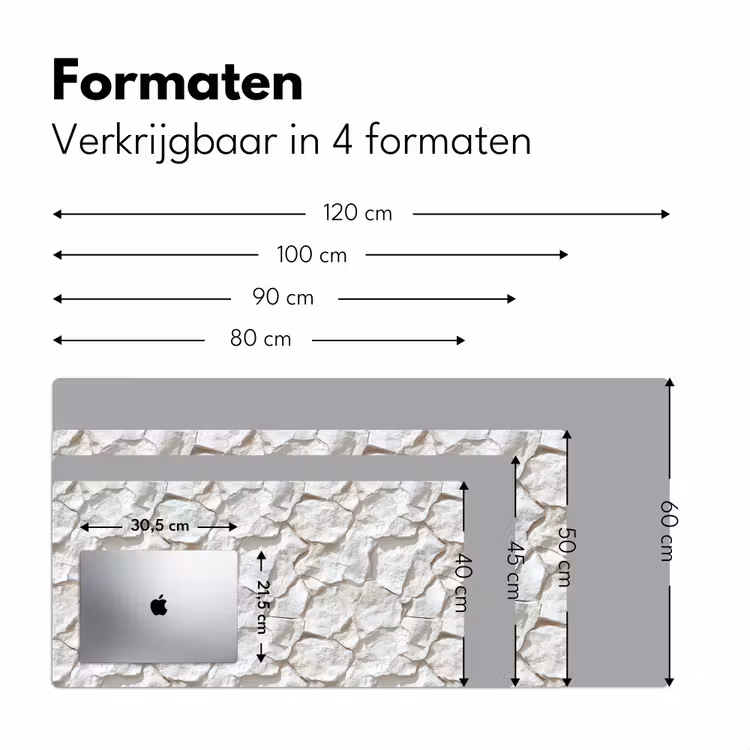Bureau onderlegger - Structuur - Rots - Wit — 8