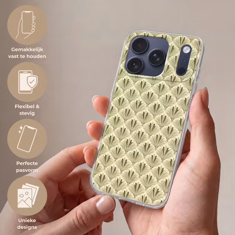 Telefoonhoesje Softcase - Klassiek - Waaier - Groen — 4